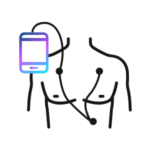 pictogram dat de holtermonitor vertegenwoordigt; dit is een draagbare ecg-monitor.
