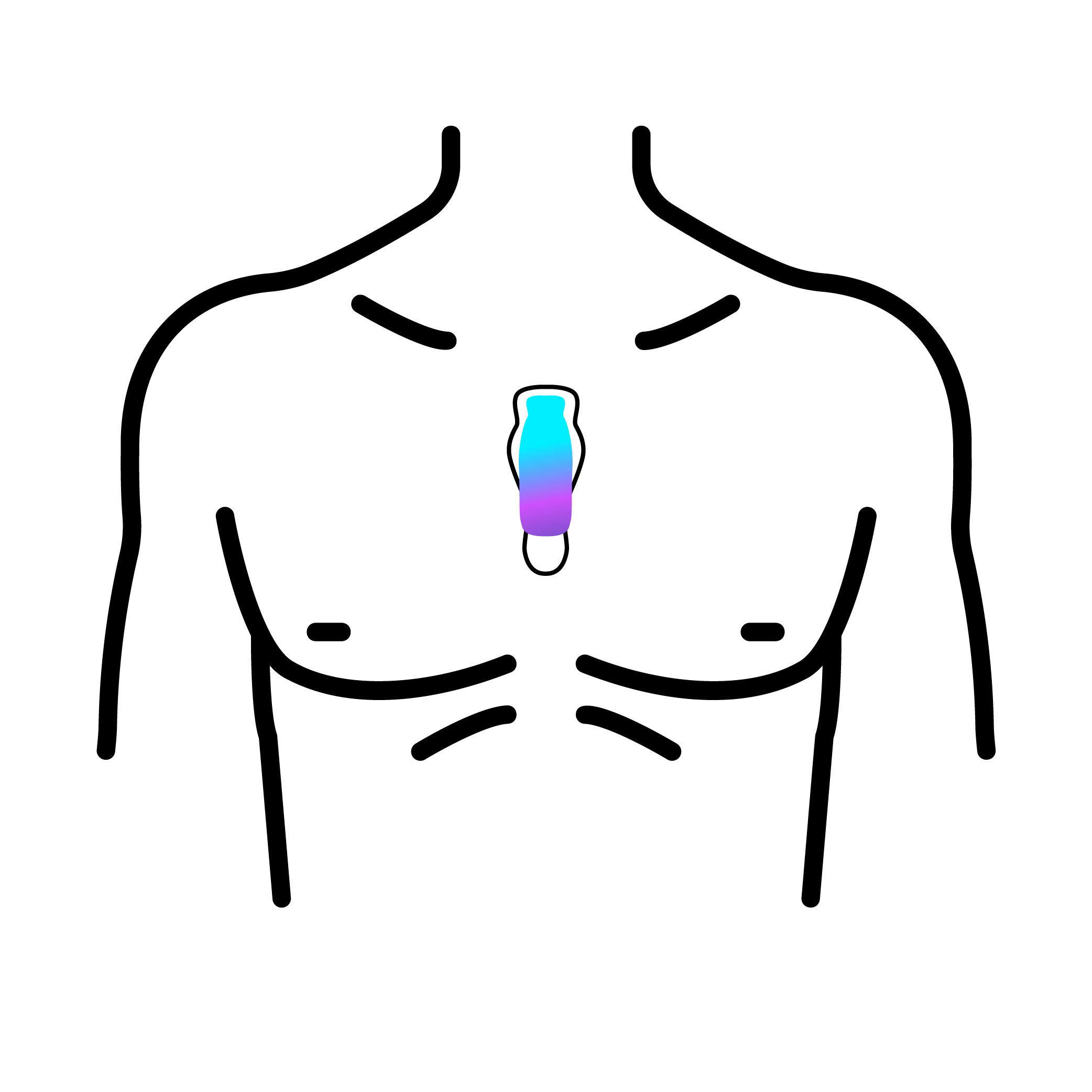 pictogram dat een klein, waterdicht draagbaar apparaat vertegenwoordigt dat de hartactiviteit bijhoudt.