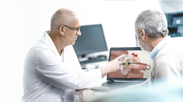 Twee artsen die een animatie van het FARAPULSE PFA-systeem bekijken.