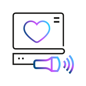 pictogram dat een echocardiogram aangeeft