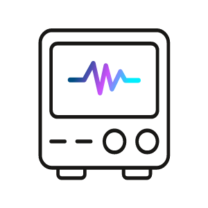 pictogram dat het elektrocardiogram aangeeft dat de ritme- of golfpatronen van uw hart gedurende een paar seconden of langer registreert